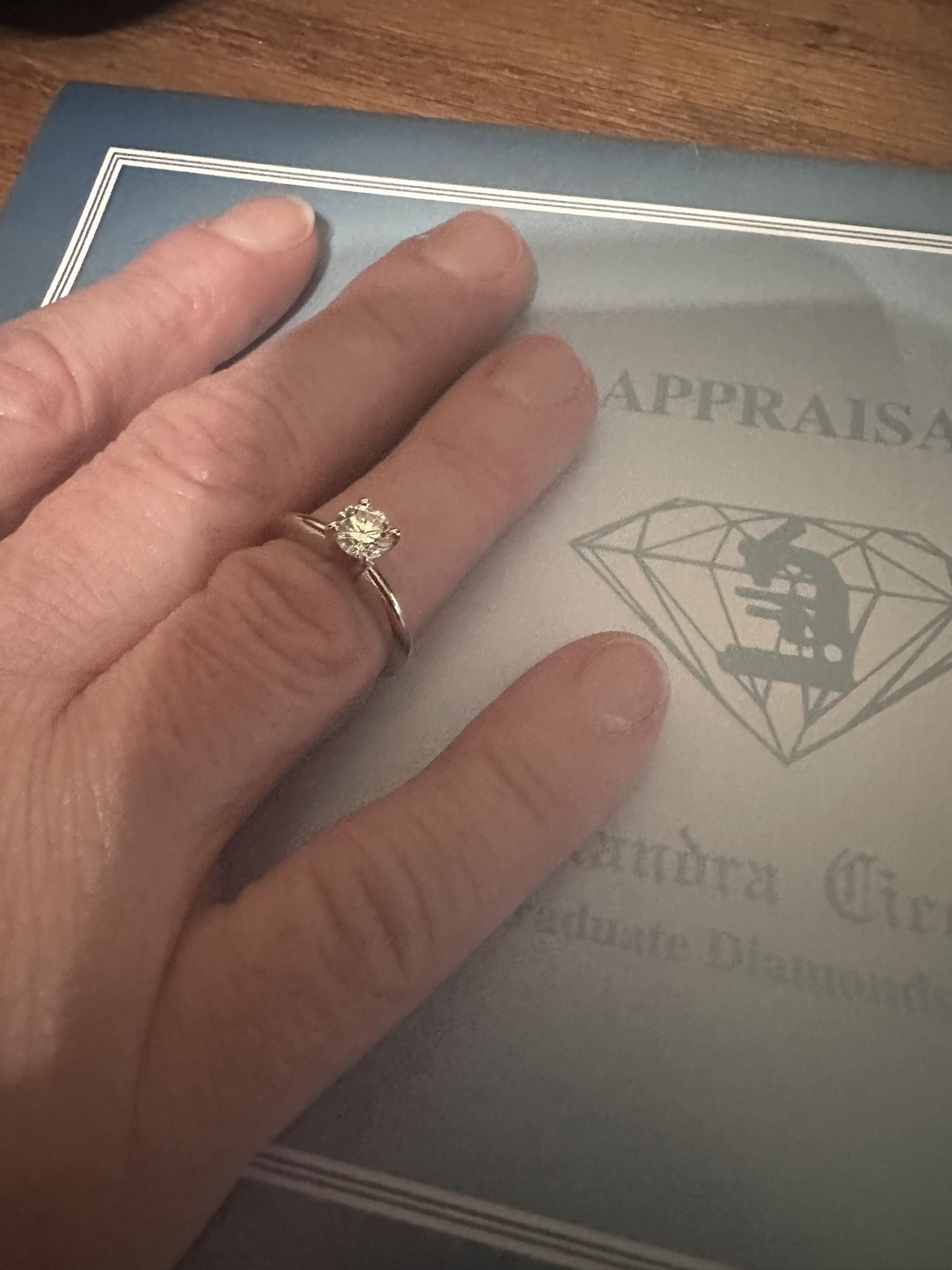 Wedding ring - .59 carat, 14k white gold, Size 5. All offers will be considered.