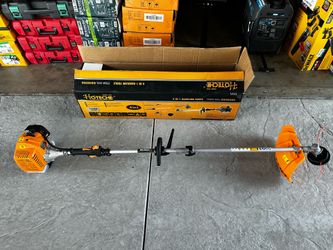 New HOTECHE 4 in 1 gasoline tool. It has 1250W power and 42.7CC displacement. This multi-tool includes attachments for a trimmer, brush cutter, pole s