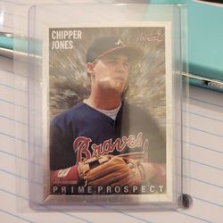 1995 Bowman Chipper Jones Silver Foil Prime Prospect Baseball Card