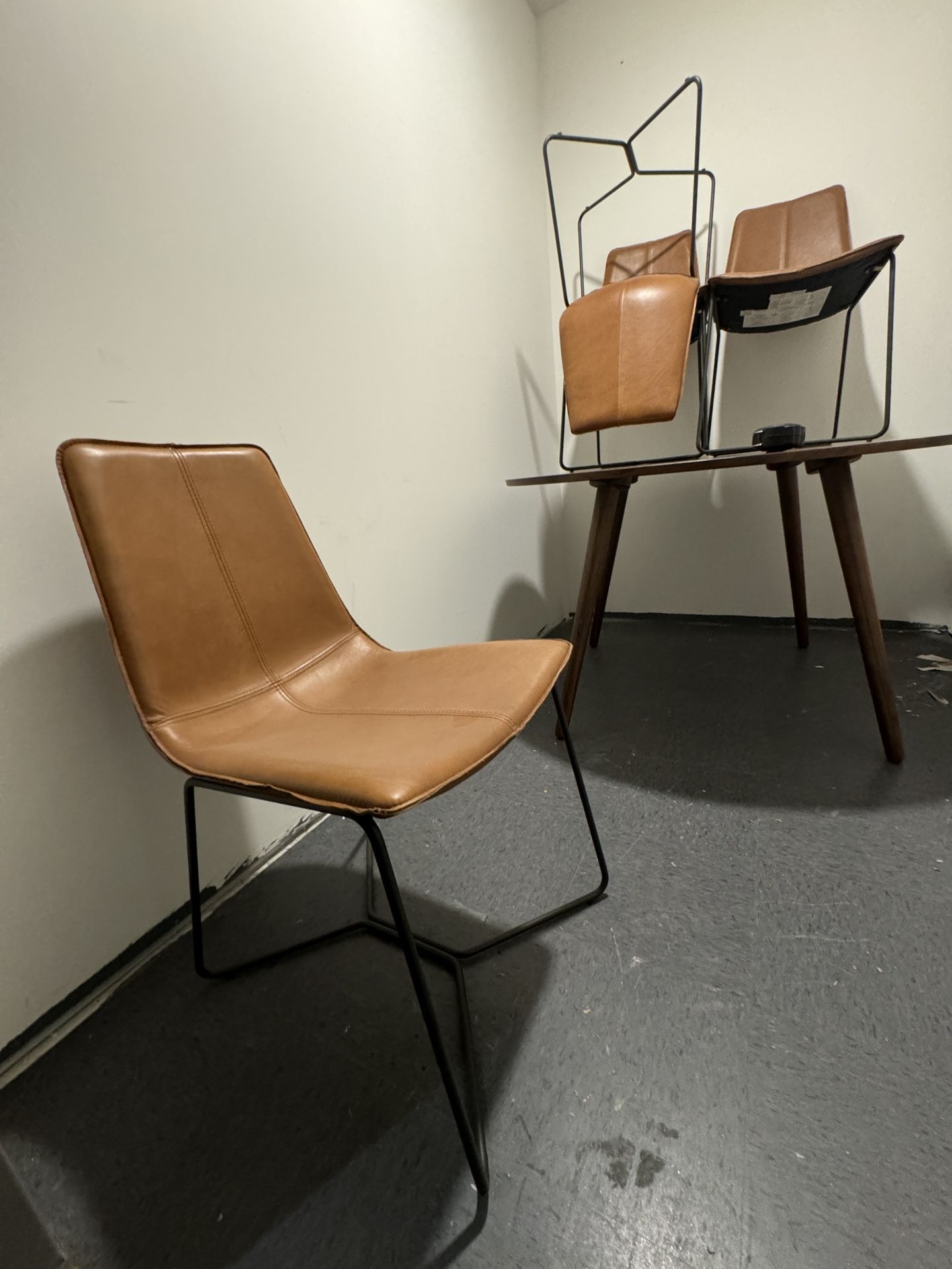 West Elm Leather Chairs