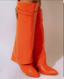 Women's Orange Boots Mutto1