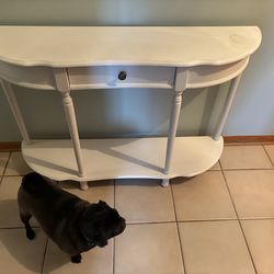 White Drawer Console Table