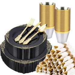 350 Piece Plastic Dinnerware 