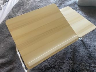 Adjustable folding bed tray