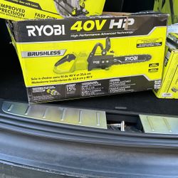 Ryobi 14 In. 40-volt Cordless Brushless Chainsaw  Tool Only RY405010BTL