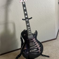 Leo Jaymz Skull Graphic Les Paul Guitar 