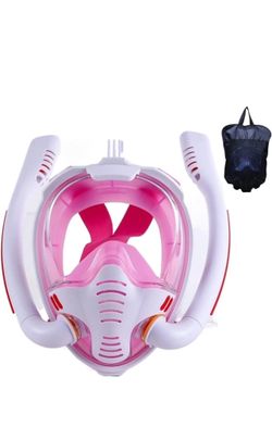 Snorkeling Mask Double Tube Silicone Full Dry Diving Mask Adult Swimming Mask Size:L/XL