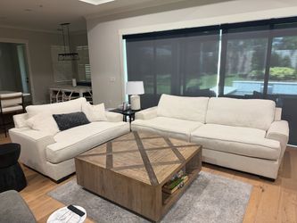 Oversized White Couch & Loveseat