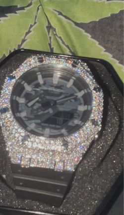 Casio G-Shock Watch with vvs moissanite Bezel