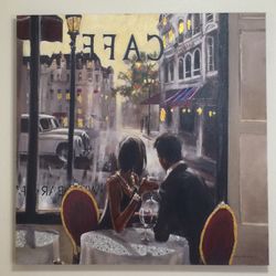 Canvas picture with metallic gold and crushed glass accents $50 OBO