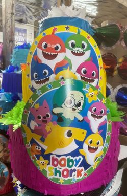 Baby shark three tier pinata with balls