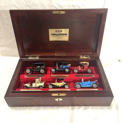 Mint condition with wood case matchbox models of yesteryear diecast cars