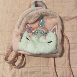 Fuzzy Unicorn Small Backpack 