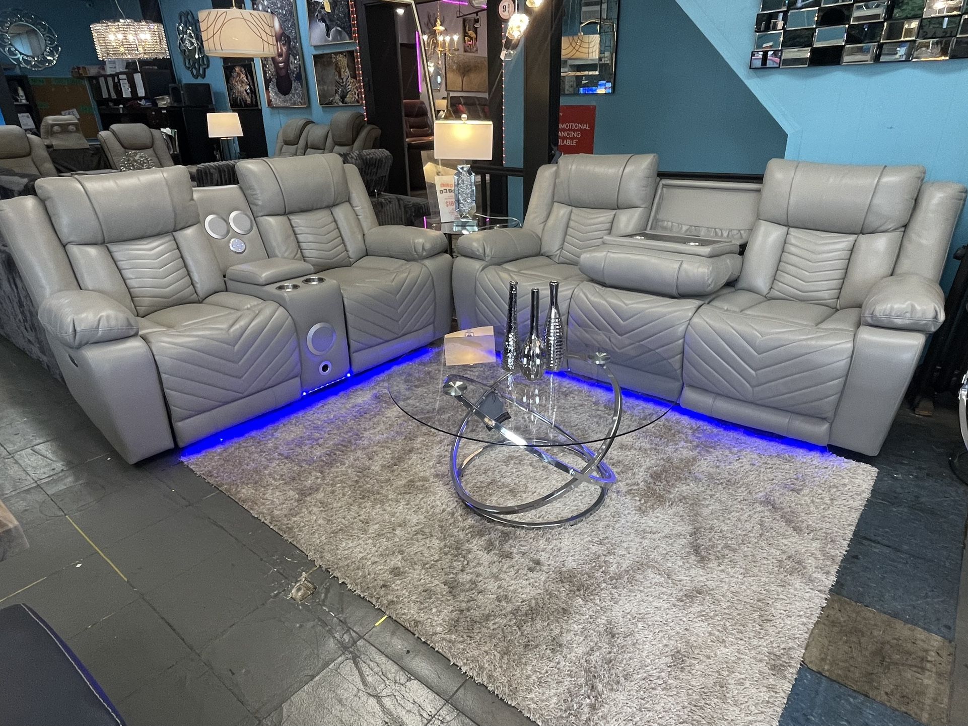 Power Reclining Sofa & Loveseat Set