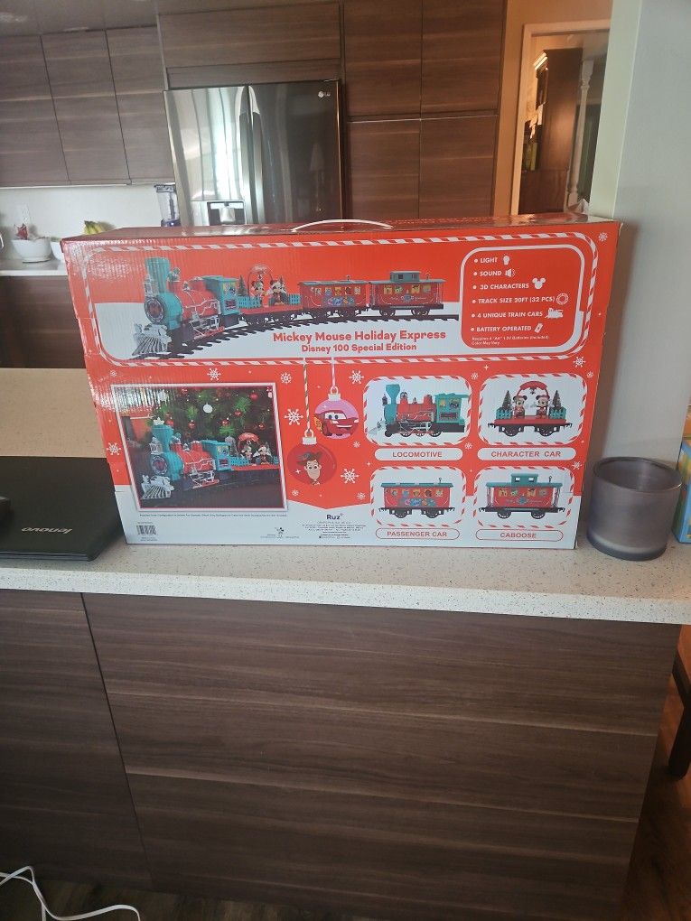 Christmas Mickey Mouse Holiday Express Train Set. Disney 100 Special Edition