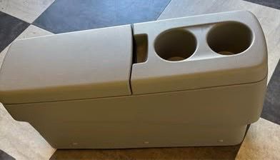 Tan Center Console with Cup Holders for Mini Van or Truck