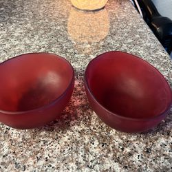 Two Small Red Bowls 