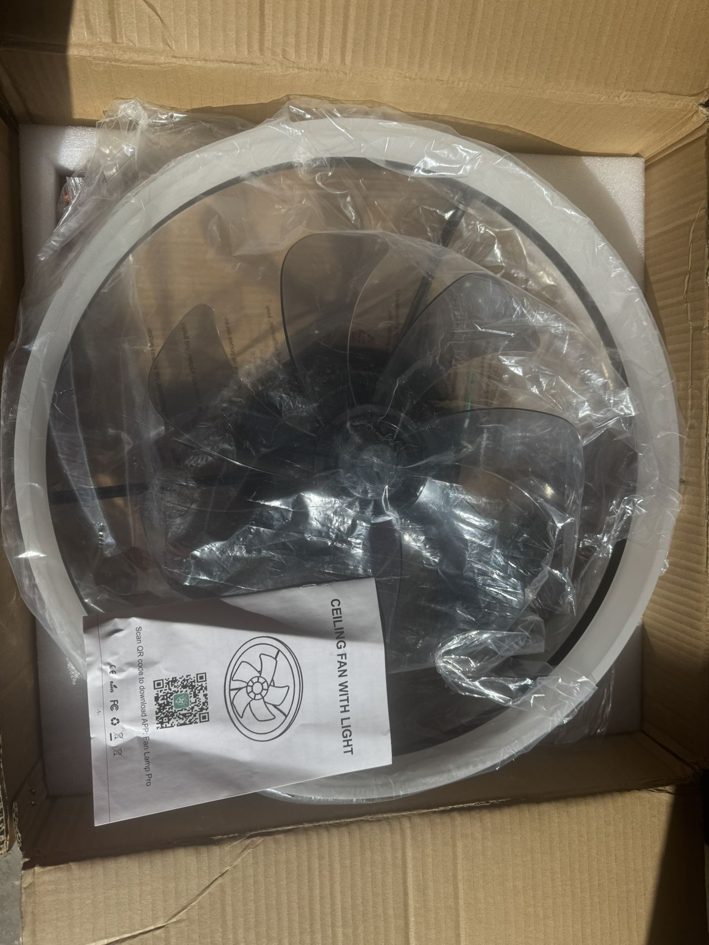 bladeless smart ceiling fan with an integrated LED light