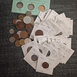 60 Vintage And modern Foreign Coins