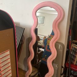 Pink Wavy Mirror 63x24 