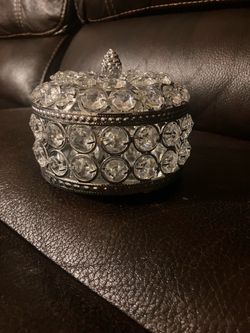 Crystal Rhinestone Jewelry Box with Lid