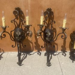 Metal Wall Lights Set Off Two