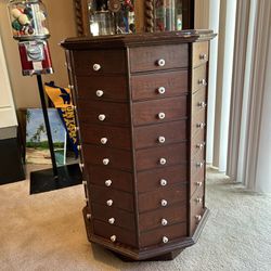 c1903 AMERICAN antique bolt & SCREW octagonal hardware store cabinet 72 drawer