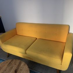 Yellow Love Seat. 
