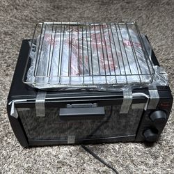 4 Slice Toaster Oven with 3 Settings Includes Baking Rack and Pan Black New