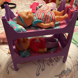 Toy Babies W/bunk Beds