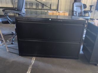 Black 2-Drawer Lateral Metal File Cabinet