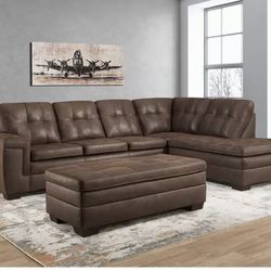 Practically Brand New Sectional With Ottoman 