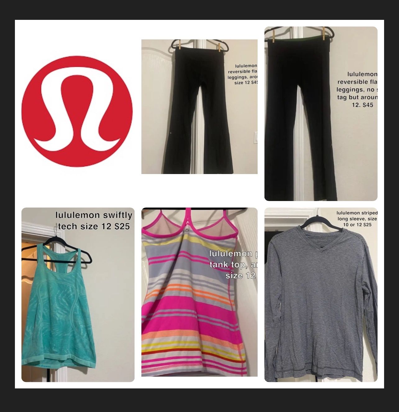 lululemon clothing sizes 10-12