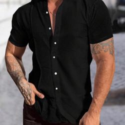 Men’s Homme Solid Button Up Shirt *NEW*