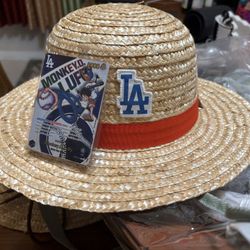 Anime Card+hat-LA Dodgers Monkey D Luffy