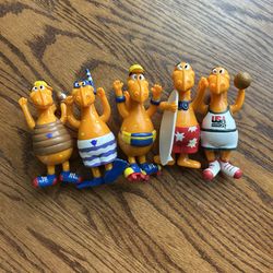 Kraft Cheesesaurus, Rex Poseable Dinosaurs Lot Of Five Complete Set New Mac & Cheese VTG