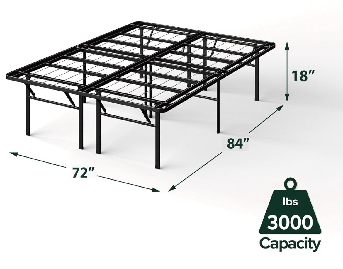 California King Collapsible Metal Bed Frame