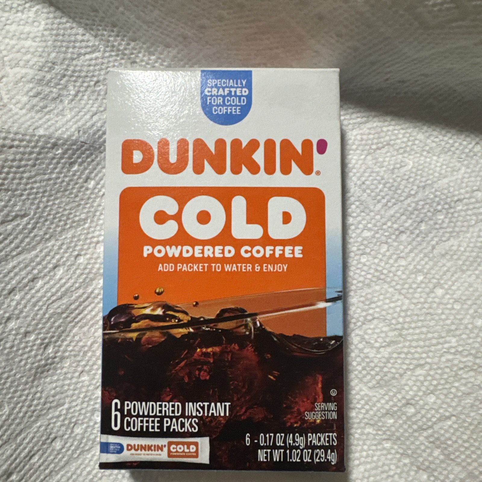 Dunkin' Cold Powdered Instant Coffee Packets for Iced Coffee - 6 packs