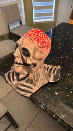 Skull with Brain Halloween Latex Mask