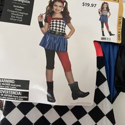 Harlequin Costume For Girls Size 10/12 