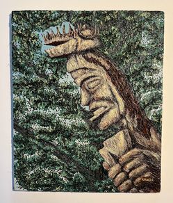 1959 Andrew William Vachon S.J. "The Salmon Woman" Oil Canvas Impasto Painting 24”x20”