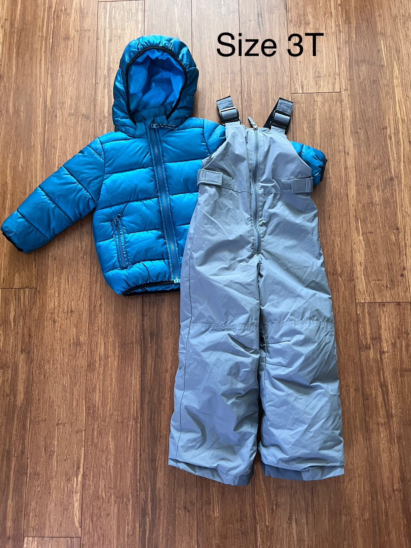 Toddler, boys, snow, bib, and jacket size 3T