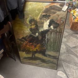 Hand Painted Large Oil 