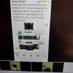 Alternator, Lexus,Highlander,or Avalon 