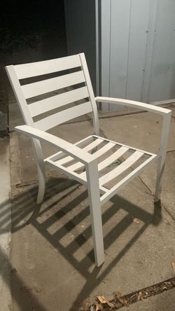 White Metal Outdoor Patio Dining Chair