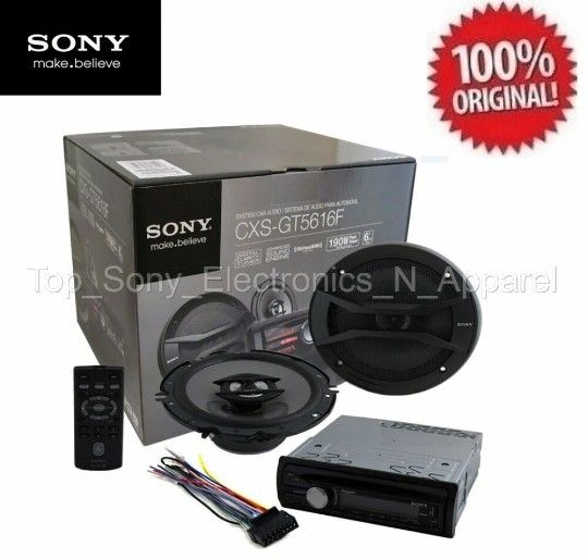 BRAND NEW SONY CXS-GT5616F CD Player In Dash Receiver and Speakers Bundle
ESTERO Y BOCINAS CON CONTROL REMOTO
