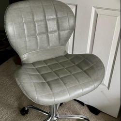 Gray Swivel Armless Chair