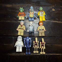 LEGO Star Wars Minifigure Lot – Rare Blue Super Battle Droid, Watto, Wald, Bossk & Asajj Ventress