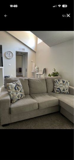 Sofa (mini Sectional ) Greyish Tan Fair condition