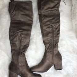 Lucy Taupe high rise Boots